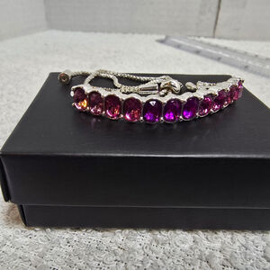 Women's Avon Silver & Pink Ribbon Charm Bracelet One Size